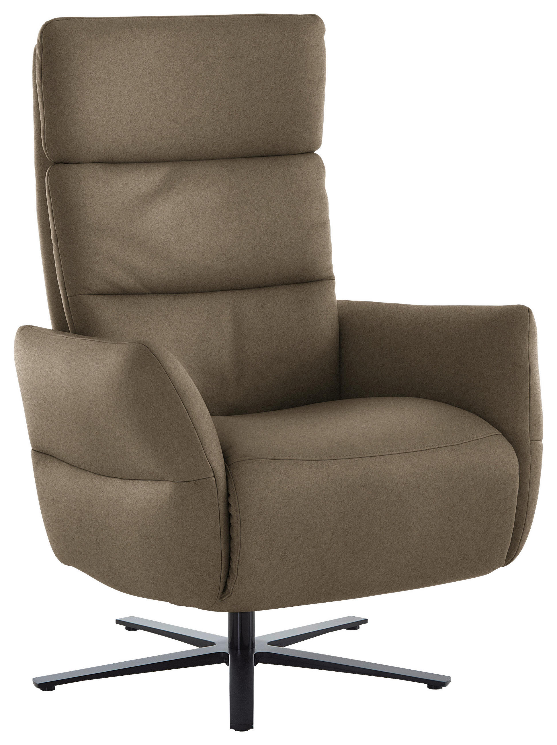 RELAXSESSEL in Leder Hellbraun  - Hellbraun/Schwarz, Design, Leder/Metall (82/119/85cm) - Dieter Knoll