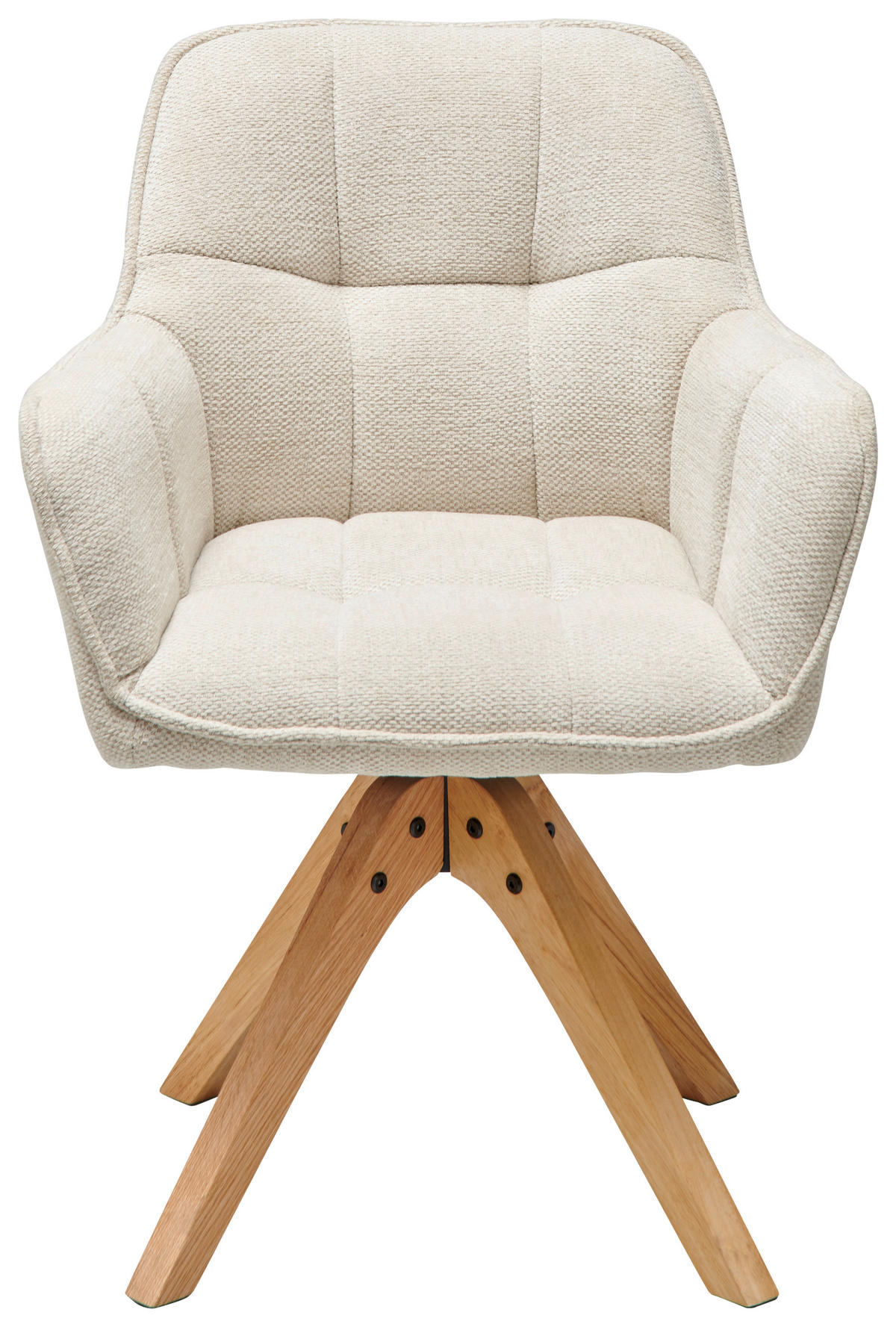 ARMLEHNSTUHL in Holz, Textil Eichefarben, Beige  - Eichefarben/Beige, LIFESTYLE, Holz/Textil (63/83/61cm) - MID.YOU