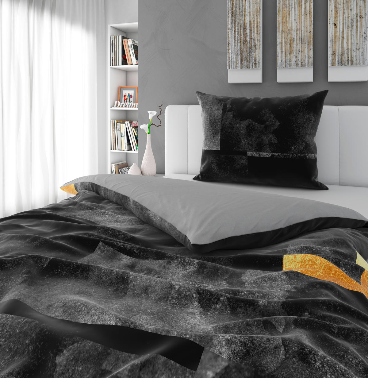 POSTELJINA S DVA LICA 140/200 cm  CIARA  - siva, Basics, tekstil (140/200cm) - Esposa