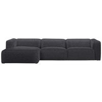 ECKSOFA in Webstoff Dunkelgrau  - Dunkelgrau/Schwarz, Design, Kunststoff/Textil (163/332cm) - Stylife