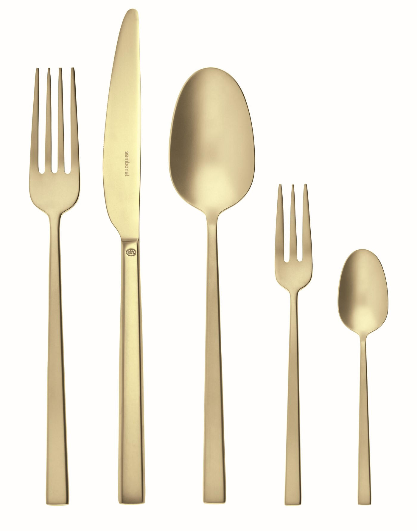 BESTECKSET ROCK ANTIQUE 60-teilig Edelstahl  - Goldfarben, Basics, Metall - Sambonet