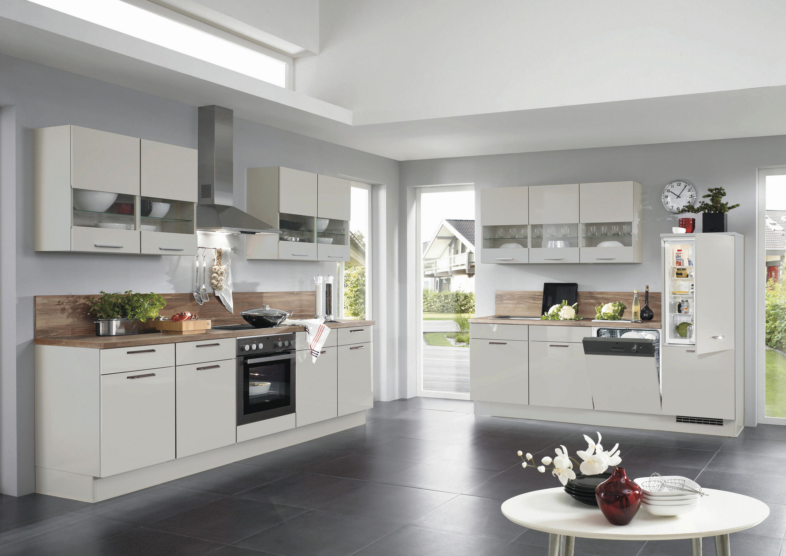 EINBAUKÜCHE 312  - Sandfarben, Design, Holzwerkstoff - Celina