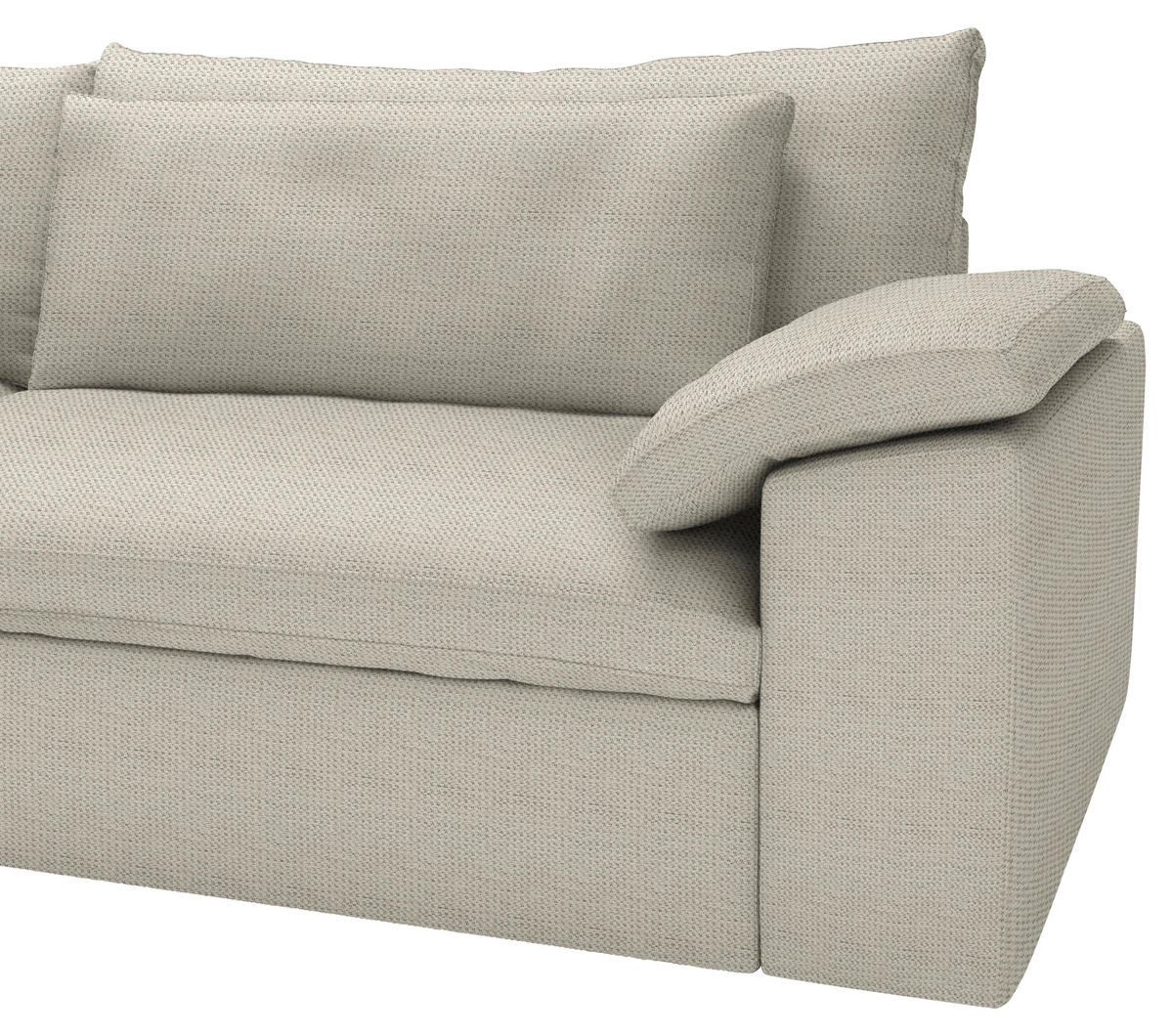 ECKSOFA  Chenille Hellbraun  - Hellbraun/Schwarz, Modern, Kunststoff/Textil (198/306cm) - Carryhome