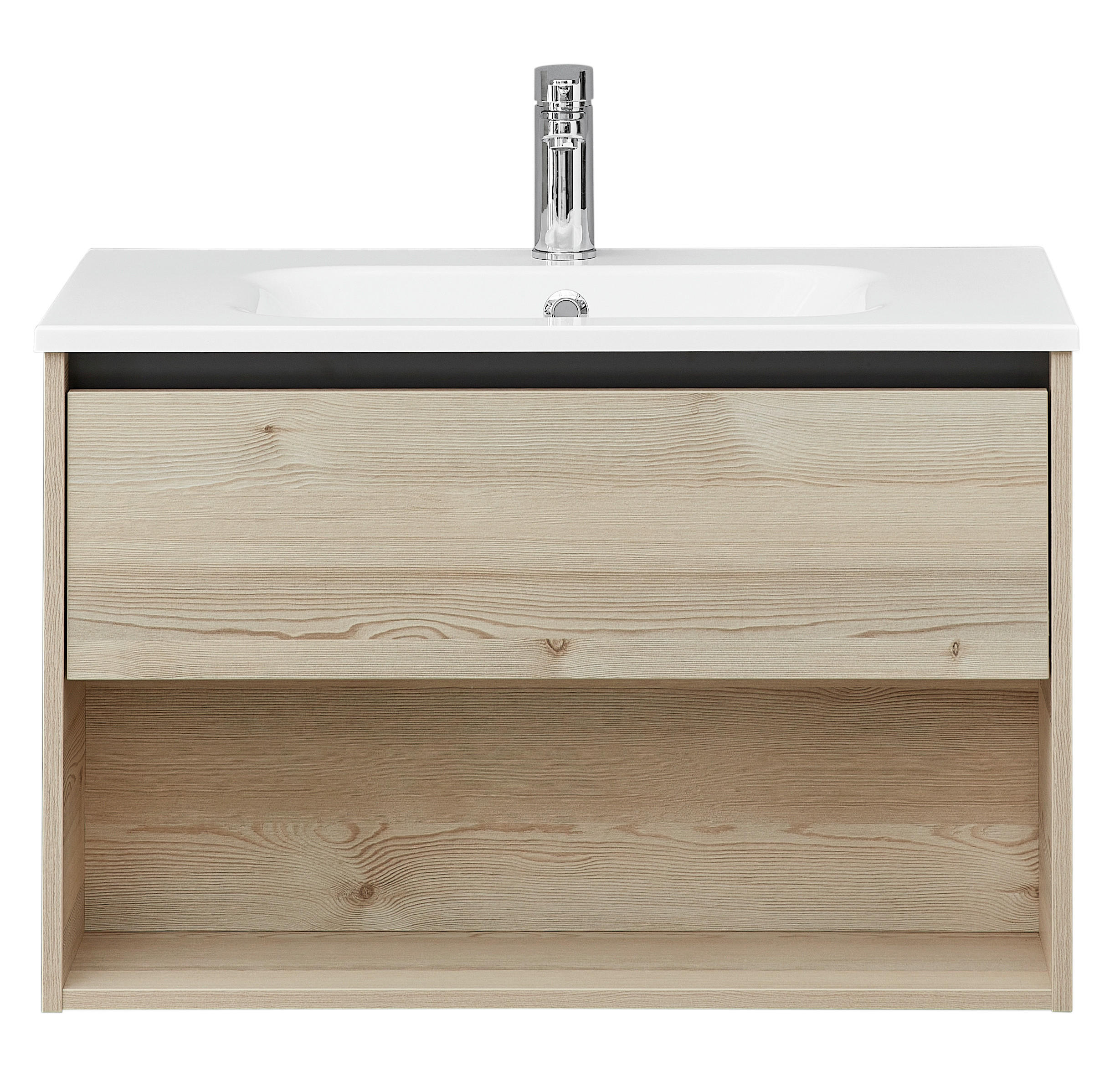 DONJI ELEMENT UGRADNOG LAVABOA  boja pinije  siva, boja pinije  - siva/boja pinije, Osnovno, pločasti materijal (80/51,3/45,5cm) - Xora