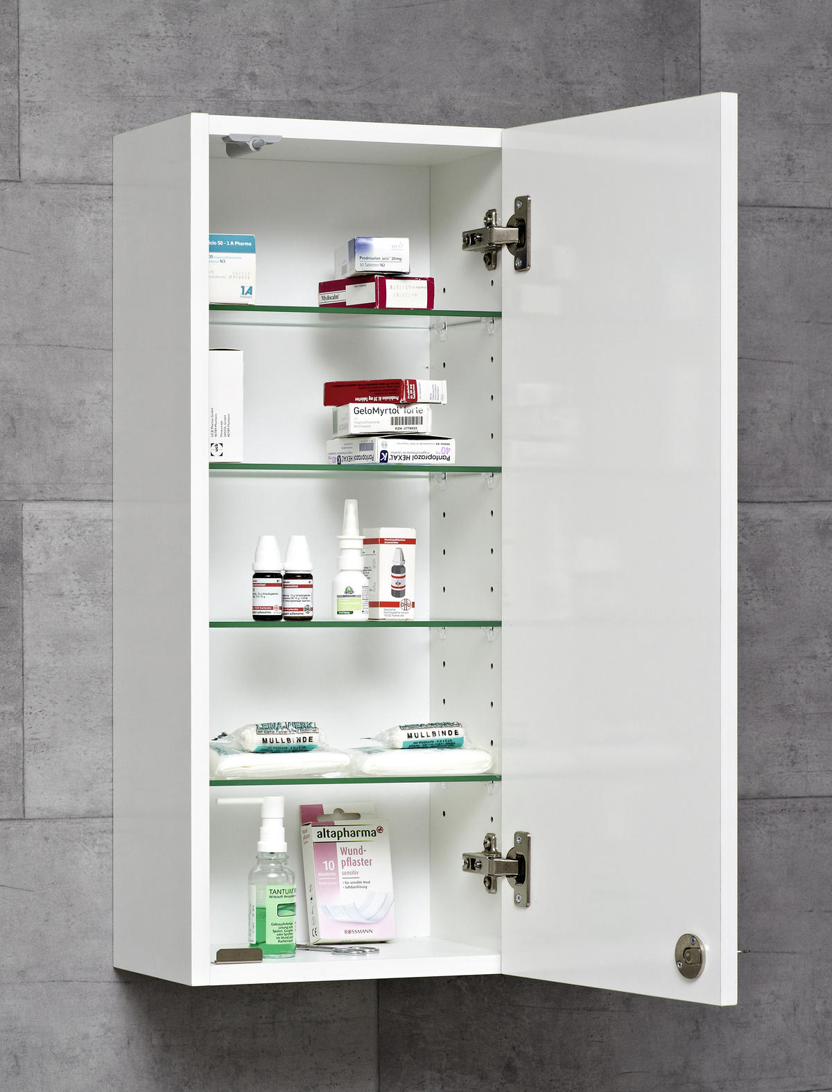 MEDIZINSCHRANK - Weiss, Konventionell, Glas/Holzwerkstoff (30/70/20cm) - Xora