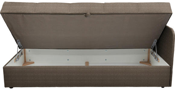 LIEGE  in Cord Graubraun  - Graubraun/Schwarz, Basics, Kunststoff/Textil (205/90/95cm) - Xora