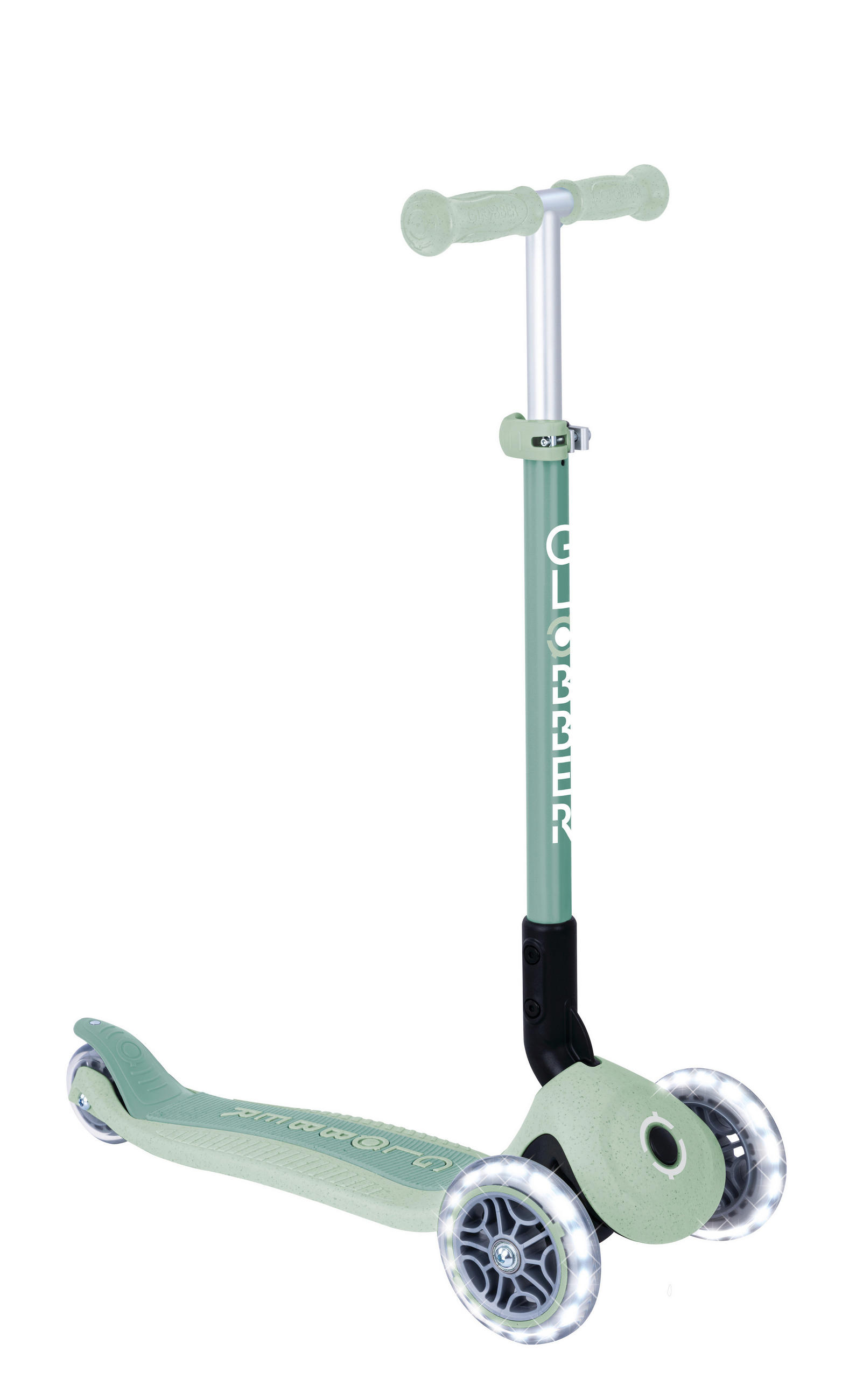 KINDERSCOOTER PRIMO FOLDABLE LIGHTS ECO  - Pastellgrün, LIFESTYLE, Kunststoff/Metall (57,5/28/77,5cm) - GLOBBER
