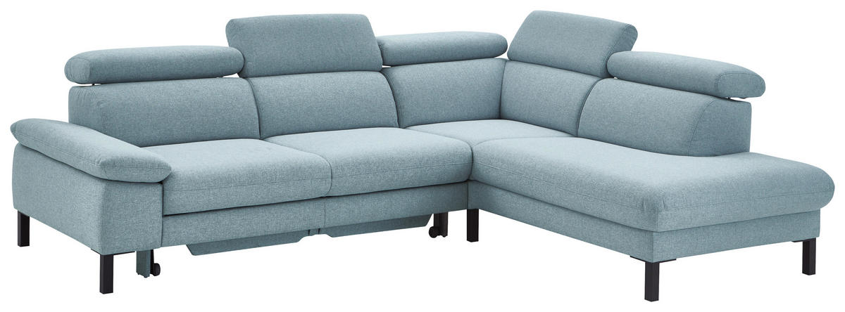 SJEDEĆA GARNITURA drvni materijal, drvo, tekstil  tirkizna, plavkastosiva   - tirkizna/plavkastosiva, Moderno, drvni materijal/drvo (272/217cm) - Pure Home Comfort