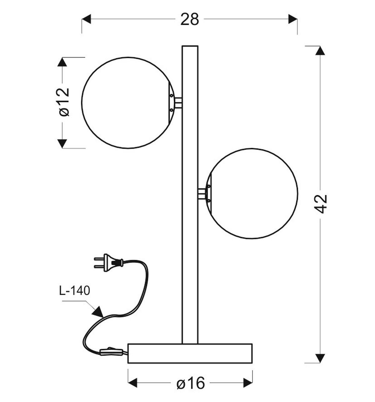BORDSLAMPA 28/16/42 cm   - mässingsfärgad, Klassisk, metall/glas (28/16/42cm)