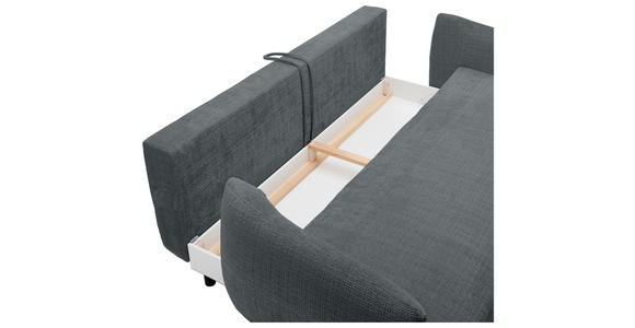 SCHLAFSOFA  mit Stoffauswahl, Liegefunktion, Schlafen auf Sitzhöhe, Rücken echt Chenille Dunkelgrau  - Dunkelgrau/Schwarz, KONVENTIONELL, Textil/Metall (228/75/98cm) - Carryhome