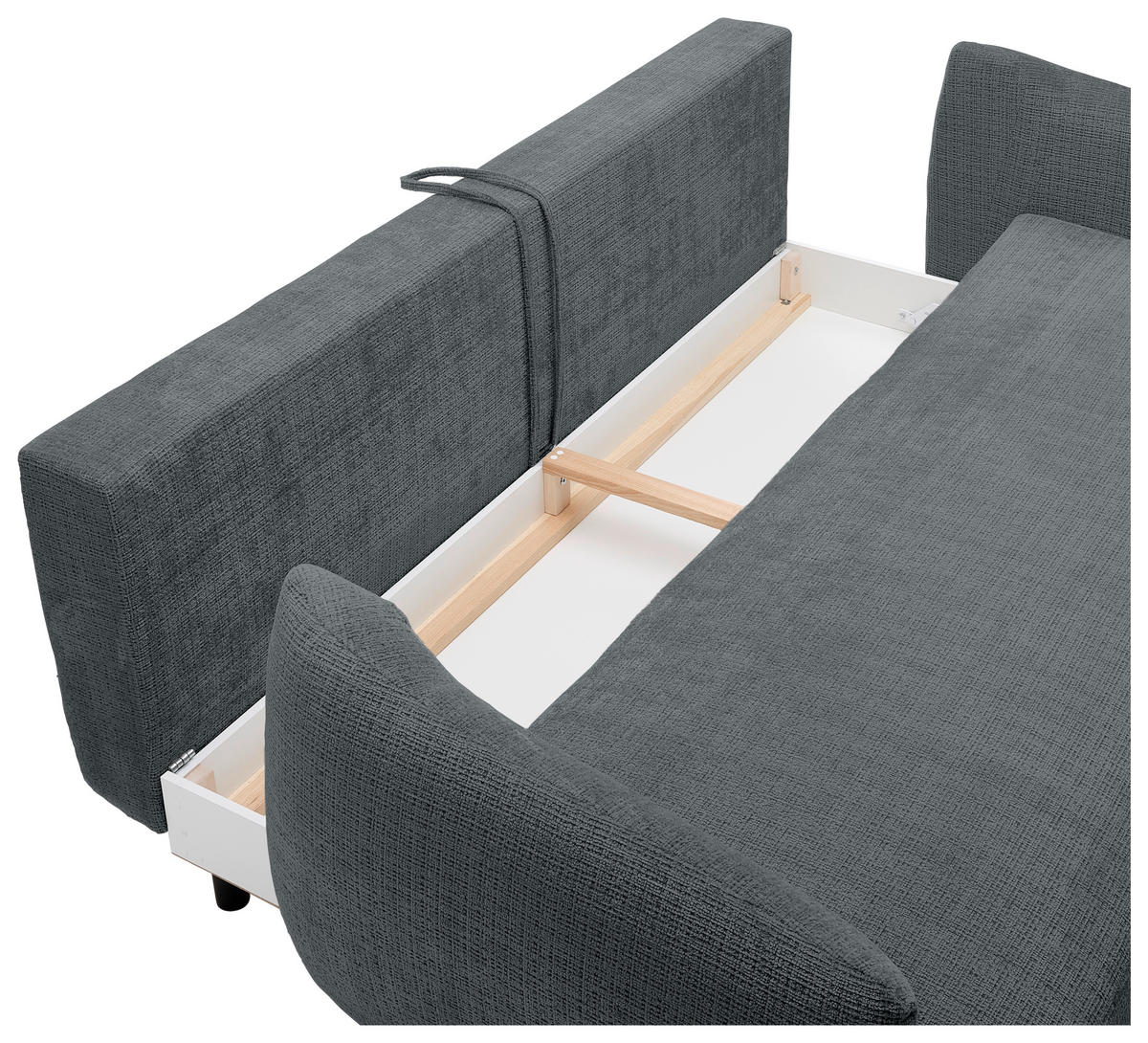 SCHLAFSOFA in Chenille Dunkelgrau  - Dunkelgrau/Schwarz, Konventionell, Textil/Metall (228/75/98cm) - Carryhome
