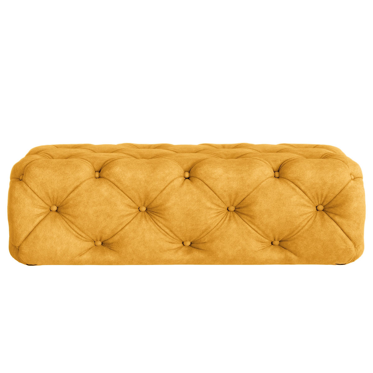 HOCKER in Textil Senfgelb  - Senfgelb/Schwarz, Design, Kunststoff/Textil (130/39/65cm) - P & B