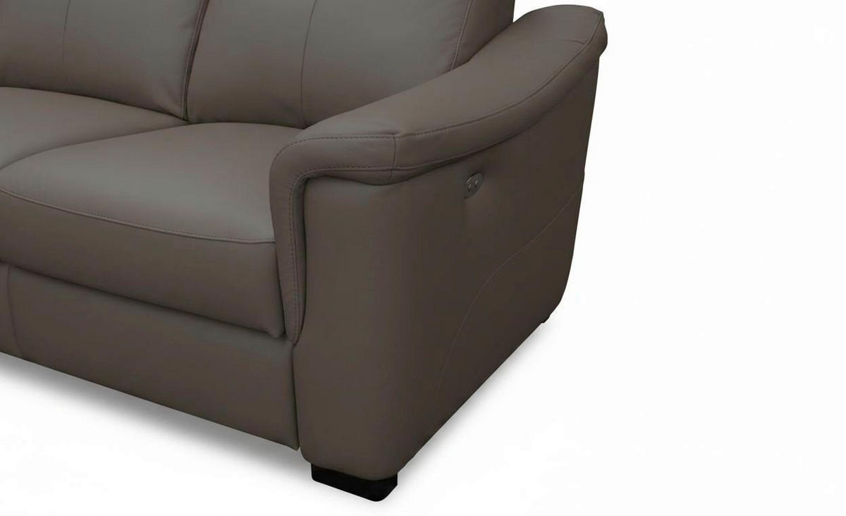 ECKSOFA Dunkelbraun Echtleder Lederlook Bettkasten, Rücken echt, Relaxfunktion  - Wengefarben/Dunkelbraun, Design, Leder/Holz (229/260cm) - Livetastic