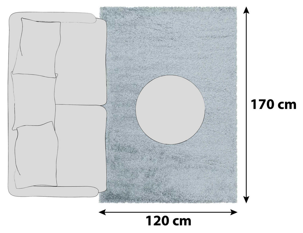 HOCHFLORTEPPICH 120/170 cm Fluffy Blau  - Blau, Basics, Textil (120/170cm)