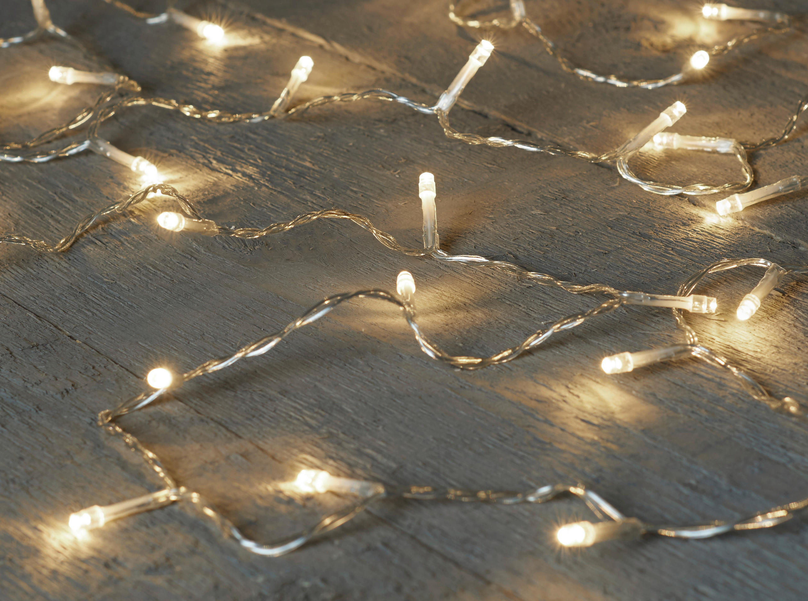Lichterkette mit 50 LED´s 375 cm  - Transparent, Basics, Kunststoff (375cm)