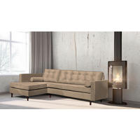 ECKSOFA VANCOUVER Hellbraun Mikrofaser Zierkissen, Rückenkissen  - Hellbraun/Braun, Design, Holz/Textil (169/240cm) - P & B
