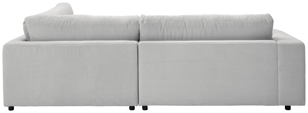 ECKSOFA Grau Cord  - Schwarz/Grau, Design, Kunststoff/Textil (265/224cm) - Hom`in