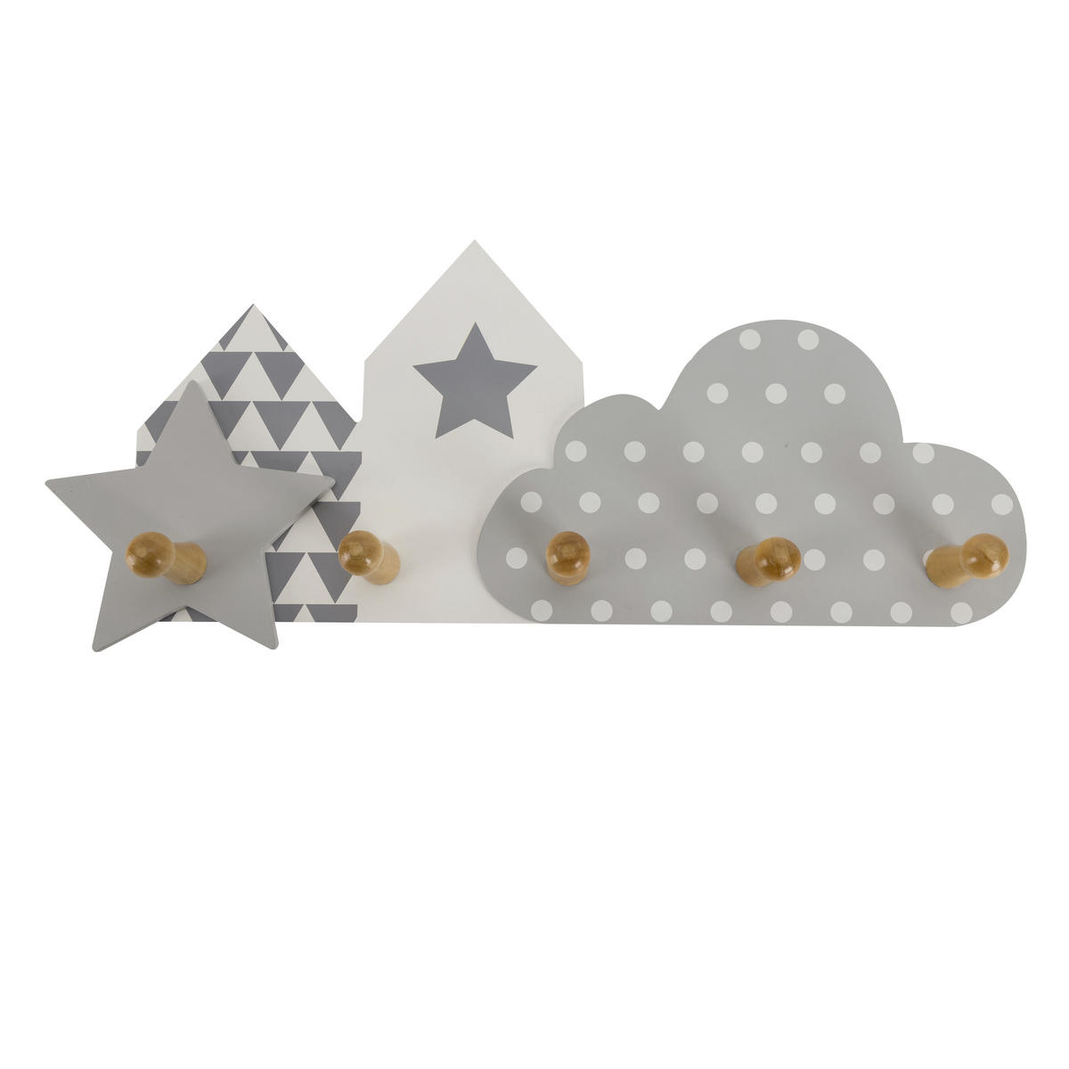 NÁSTĚNNÁ ŠATNA - šedá/bílá, Basics, dřevo/kompozitní dřevo (18,5/45,5cm) - My Baby Lou