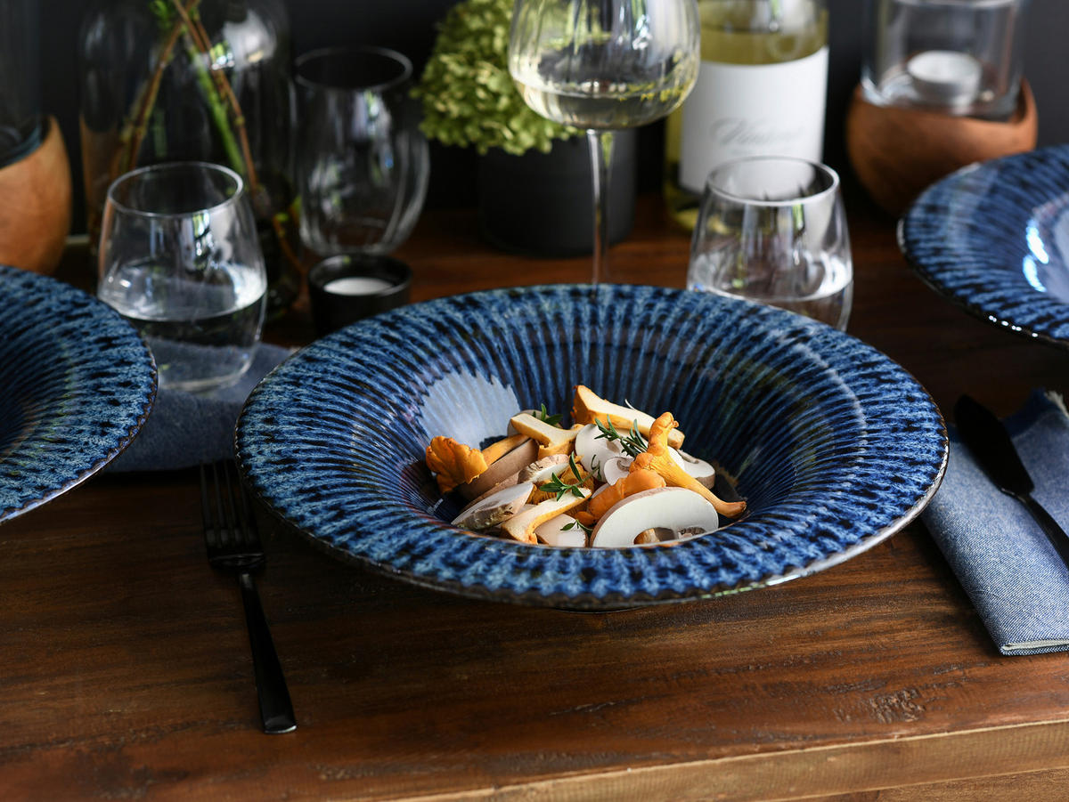 GOURMETTELLER Allegra Magic Blue  30,5 cm   - Blau/Schwarz, Basics, Keramik (30,5cm) - Creatable