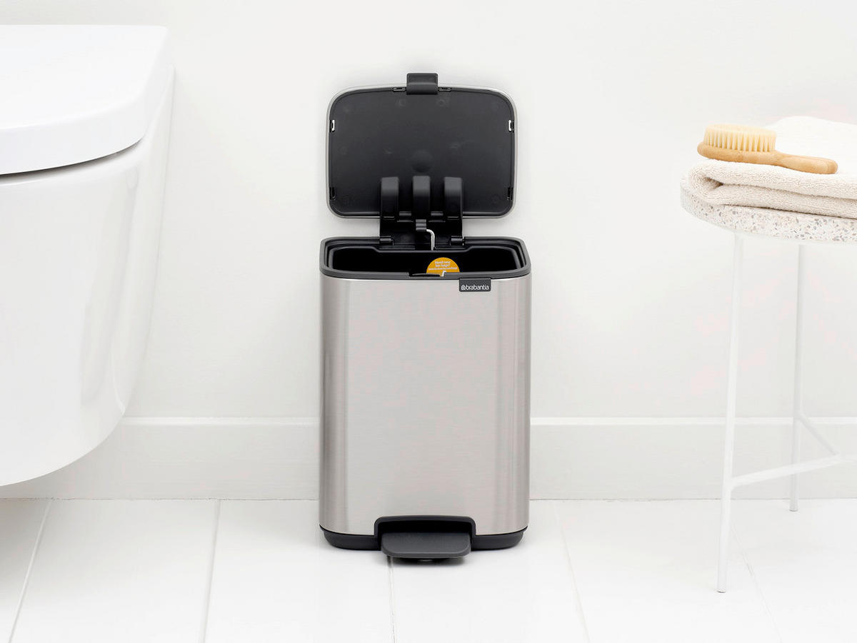 KANTA SA PAPUČICOM  4 l   - boja nerđajućeg čelika/antracit, Konvencionalno, metal/plastika (20/26,8/20,5cm) - Brabantia