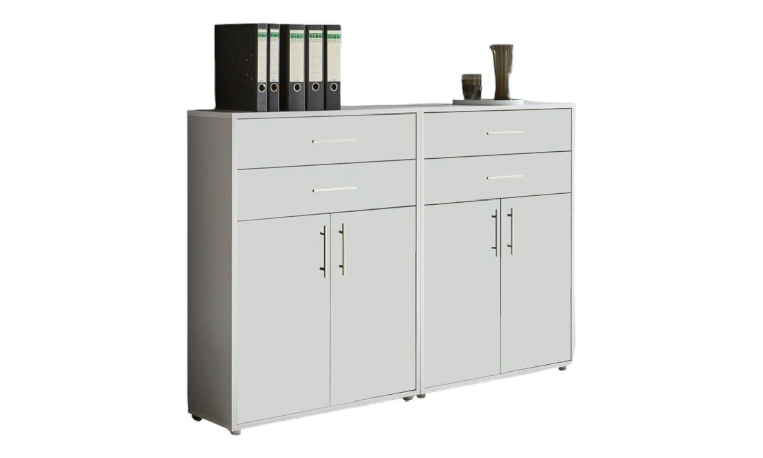 AKTENSCHRANK Grau, Weiß  - Weiß/Grau, MODERN, Holzwerkstoff (168,8/113,6/33cm) - MID.YOU