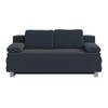 BOXSPRINGSOFA in Flachgewebe Dunkelblau  - Silberfarben/Dunkelblau, Design, Textil/Metall (202/96/105cm) - MID.YOU