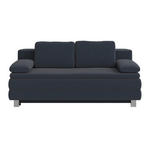 BOXSPRINGSOFA in Flachgewebe Dunkelblau  - Silberfarben/Dunkelblau, Design, Textil/Metall (202/96/105cm) - Carryhome