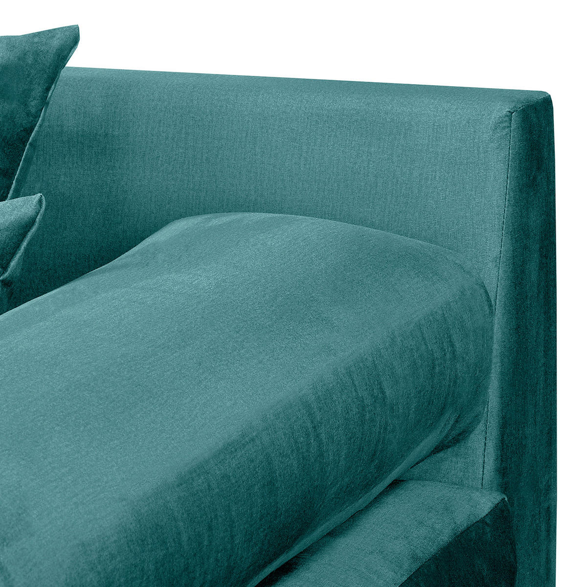 ECKSOFA Velours Blau  - Blau/Schwarz, Design, Kunststoff/Textil (284/243cm) - P & B