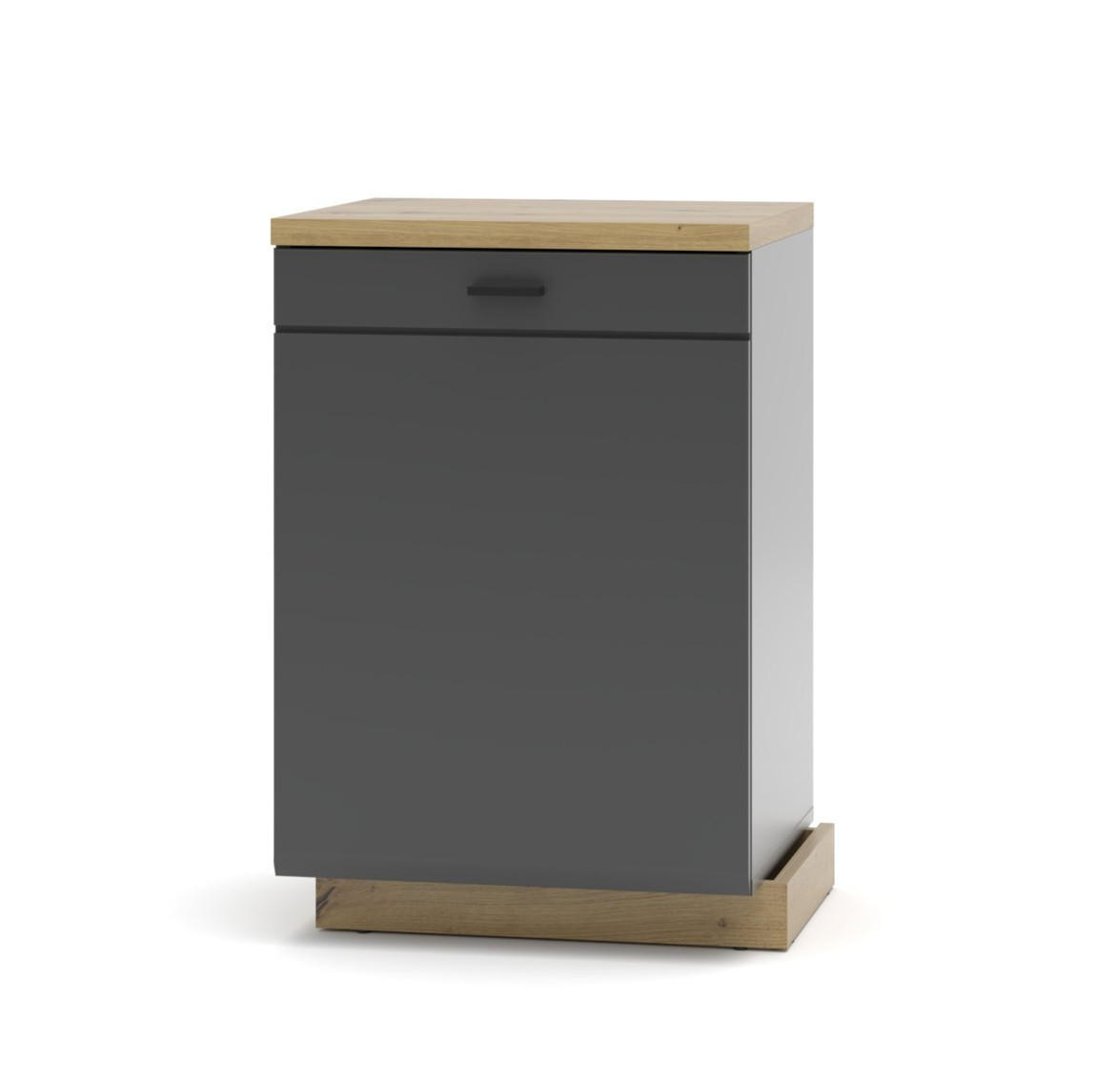 LOWBOARD  in 50/76/47 cm  - Schwarz/Graphitfarben, Design, Holzwerkstoff/Metall (50/76/47cm) - MID.YOU