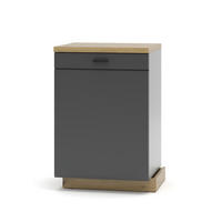 LOWBOARD  in 50/76/47 cm  - Schwarz/Graphitfarben, Design, Holzwerkstoff/Metall (50/76/47cm) - MID.YOU