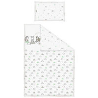 BABYBETTWÄSCHE Modern Clouds Flachgewebe 100/135 cm  - Weiß/Grau, Trend, Textil (100/135cm) - Patinio