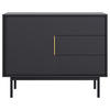 KOMMODE Viva  in 104/82/39 cm  - Goldfarben/Schwarz, Design, Holzwerkstoff/Metall (104/82/39cm) - Xora