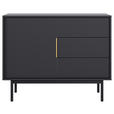 KOMMODE Viva in 104/82/39 cm - Goldfarben/Schwarz, Design, Holzwerkstoff/Metall (104/82/39cm) - Xora