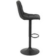 BARHOCKER Mikrofaser Anthrazit Sitzfläche 360° drehbar  - Anthrazit/Grau, KONVENTIONELL, Textil/Metall (43/113/44cm) - Carryhome