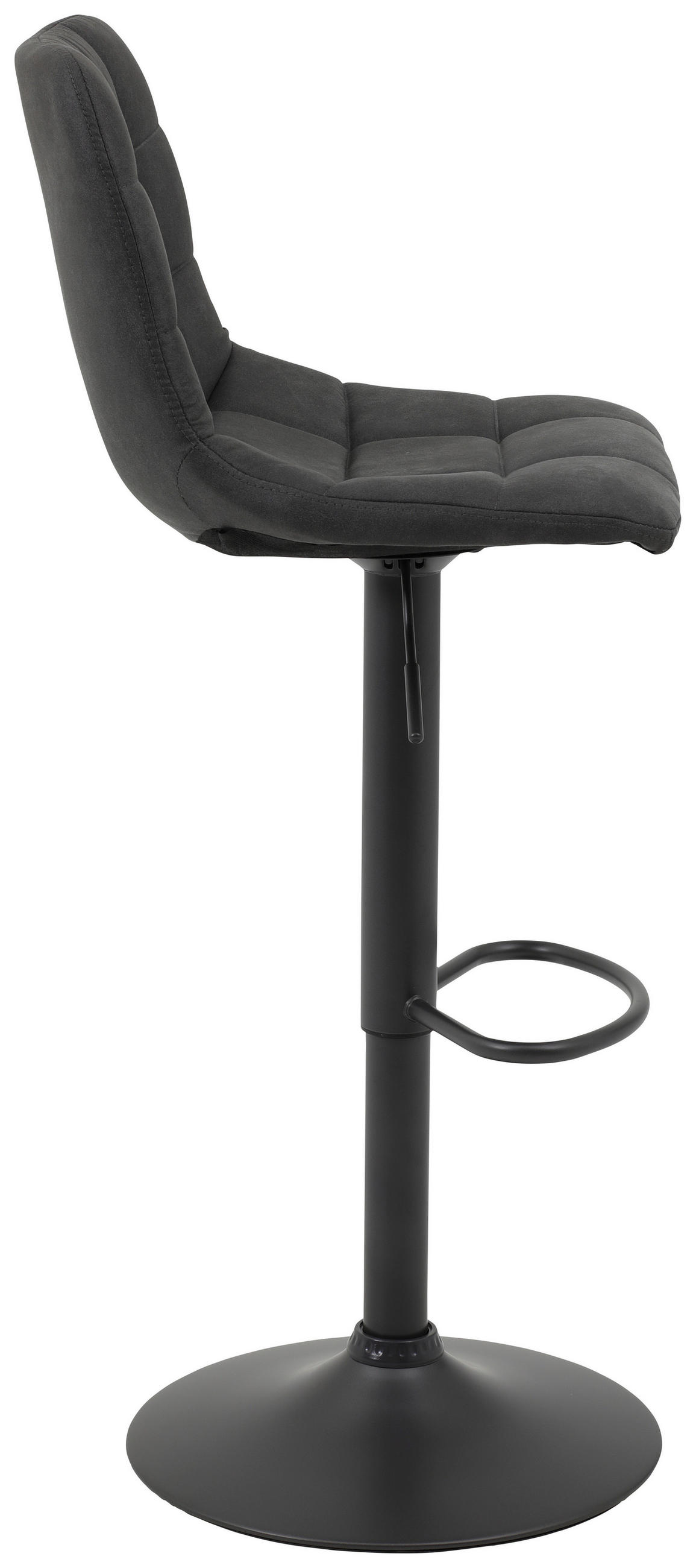 BARHOCKER Mikrofaser Anthrazit Sitzfläche 360° drehbar  - Anthrazit/Grau, KONVENTIONELL, Textil/Metall (43/113/44cm) - Carryhome