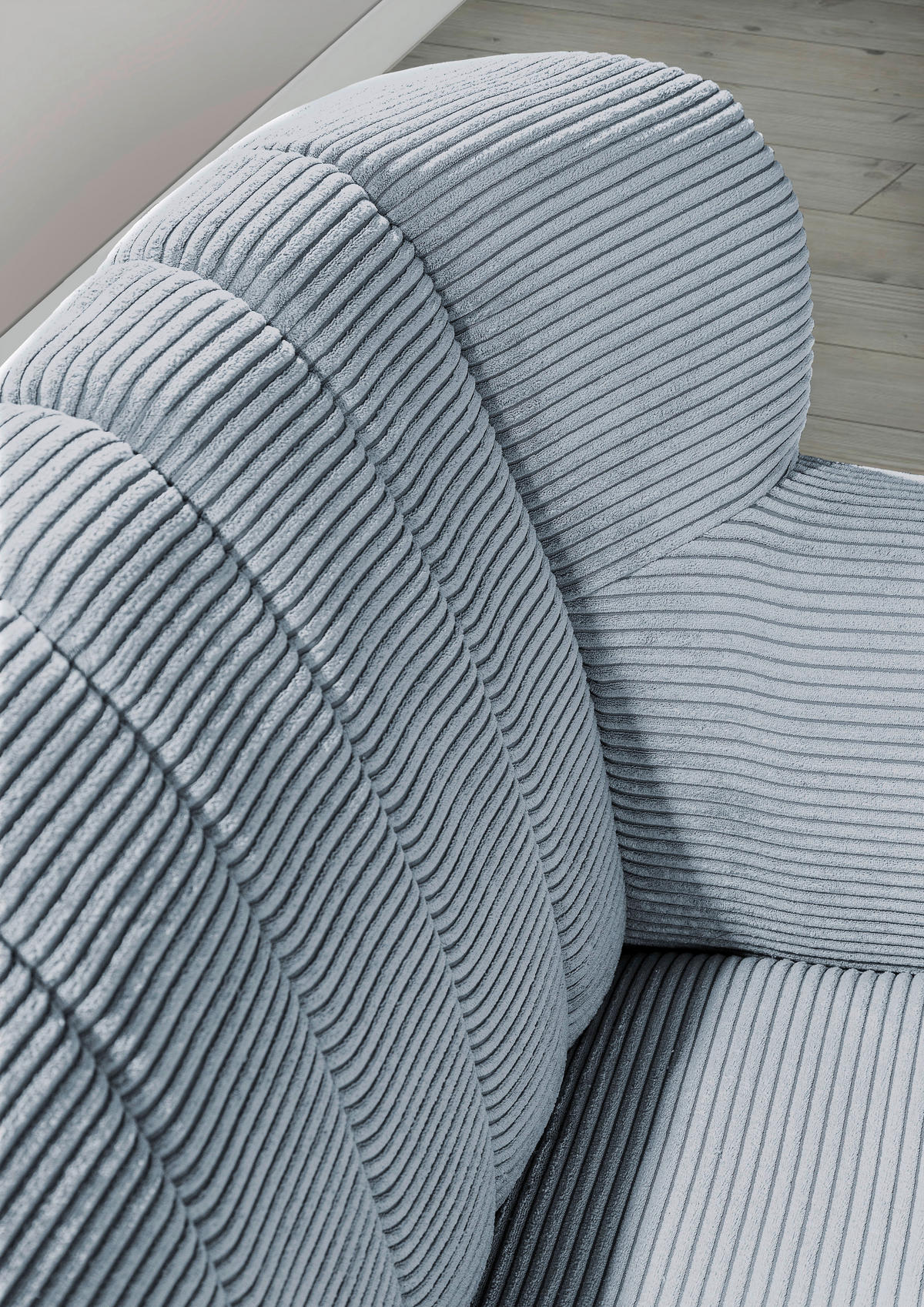 2-SITZER-SOFA in Cord Hellblau  - Dunkelbraun/Hellblau, Design, Holz/Textil (168/96/75cm) - Ambia Home