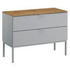 KOMMODE 80/61/42 cm Grau, Eichefarben  - Eichefarben/Alufarben, Trend, Holzwerkstoff/Kunststoff (80/61/42cm) - Stylife