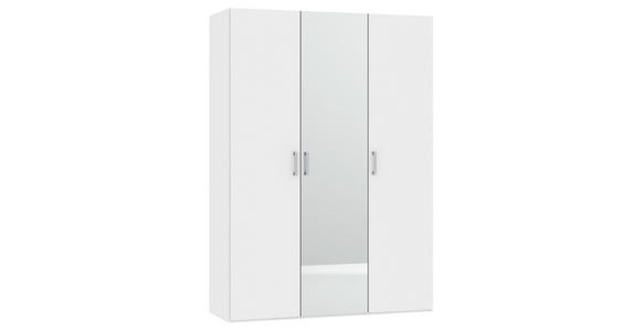 DREHTÜRENSCHRANK in Weiß - Chromfarben/Weiß, Design, Glas/Holzwerkstoff (152/215/59cm) - Carryhome