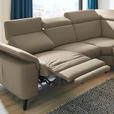 ECKSOFA in Echtleder Braun  - Schwarz/Braun, Design, Leder/Metall (285/239cm) - Cantus