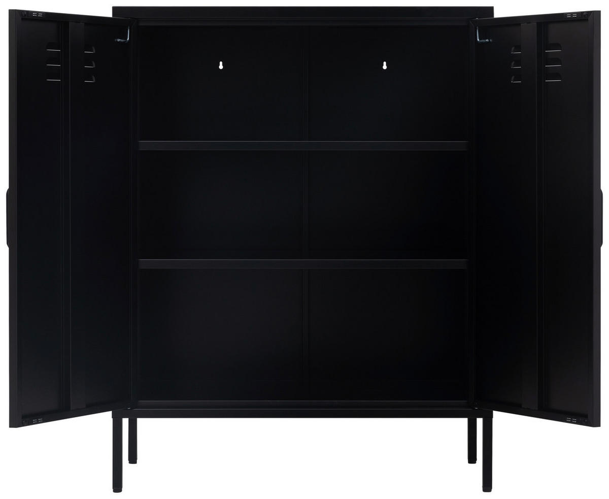 SCHUHSCHRANK Schwarz  - Schwarz, Design, Metall (80/101,5/40cm) - MID.YOU