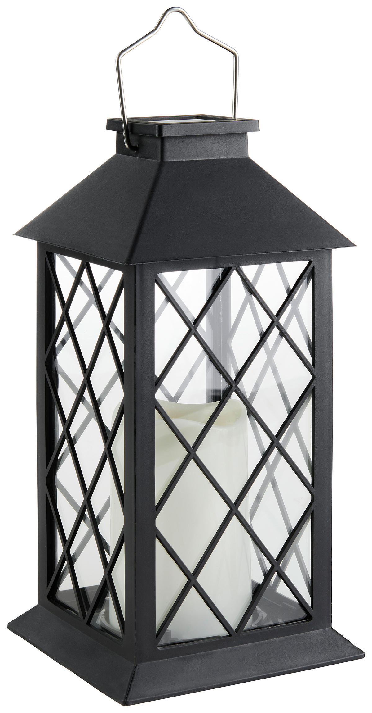 LED-LATERNE - Klar/Schwarz, LIFESTYLE, Glas/Kunststoff (14/32/14cm) - X-Mas