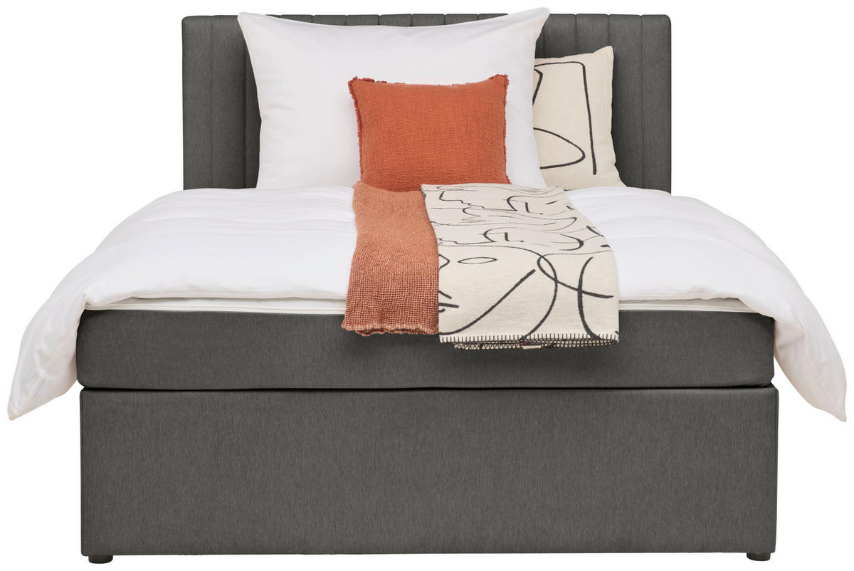 BOXBETT 140/200 cm  in Dunkelgrau  - Dunkelgrau, Modern, Holz/Textil (140/200cm) - MID.YOU