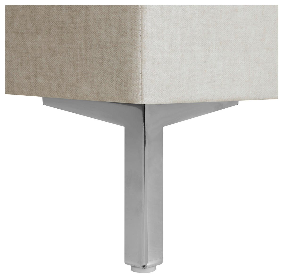 BOXSPRINGBETT 160/200 cm  in Creme  - Creme/Alufarben, Modern, Textil (160/200cm) - MID.YOU