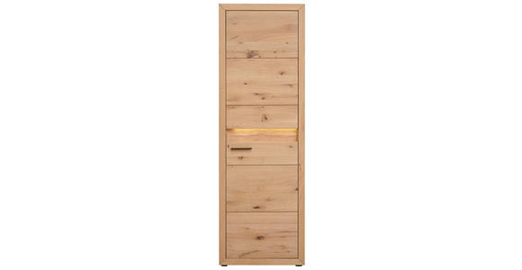 GARDEROBENSCHRANK  in 63,8/199/40 cm  - Eichefarben/Schwarz, KONVENTIONELL, Holz/Metall (63,8/199/40cm) - Linea Natura