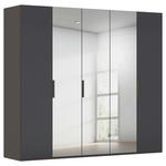 DREHTÜRENSCHRANK 251/223/61 cm,  in Graphitfarben, 5-türig  - Graphitfarben, Basics, Glas/Holzwerkstoff (251/223/61cm) - Novel