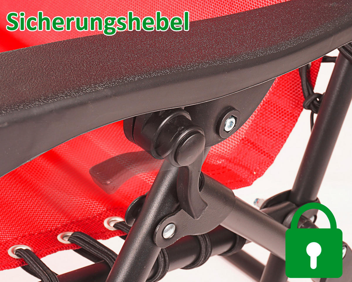 BÄDERLIEGE 84/109/65 cm  - Rot/Schwarz, Basics, Kunststoff (84/109/65cm) - Ambia Garden