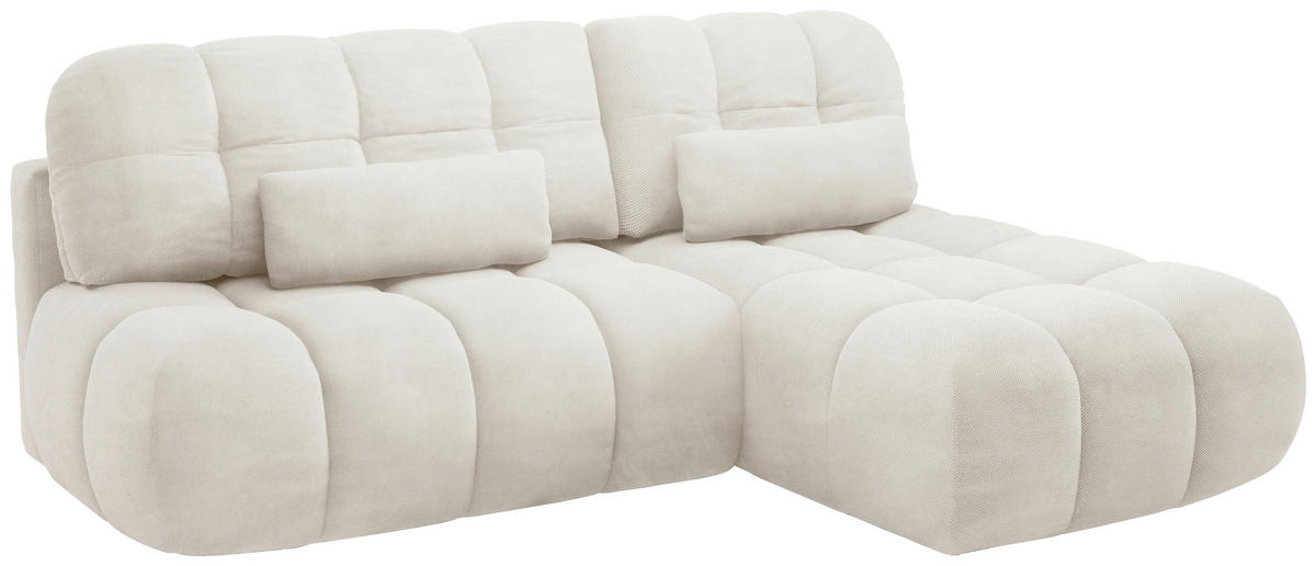 ECKSOFA TARANTO Beige Webstoff  - Beige/Schwarz, Design, Kunststoff/Textil (172/225cm) - Livetastic