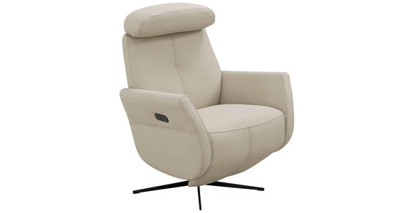 RELAXSESSEL Artù Echtleder Relaxfunktion, Kopfteilverstellung, Rücken echt    - Creme, Design, Leder (71/110/80cm) - Novel