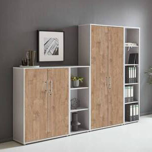 AKTENSCHRANK 257/186/33 cm  - Eichefarben/Grau, MODERN, Holzwerkstoff (257/186/33cm) - MID.YOU