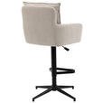 BARHOCKER Cord Beige Eisen Stoffauswahl, Sitzfläche 360° drehbar, inklusive Armlehnen  - Beige/Schwarz, Design, Textil/Metall (54/98-120/58cm) - Novel